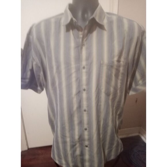 Kuhl Shirt Mens 2XL Gray Strip Short Sleeve Button Up Suncel Cowboy Western Work - Picture 1 of 15
